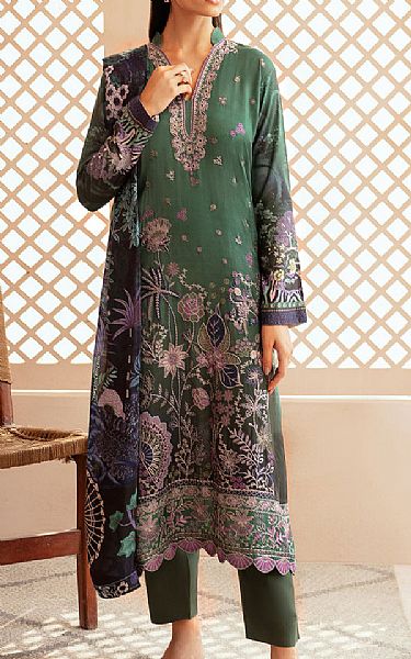 Ramsha Asparagus Green Viscose Suit | Pakistani Winter Dresses in USA- Image 1