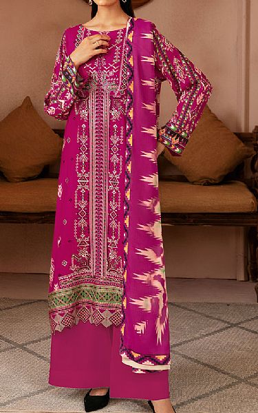 Ramsha Hot Pink Viscose Suit | Pakistani Winter Dresses in USA- Image 1