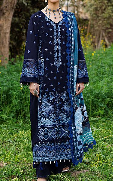 Ramsha Blue Zodiac Lawn Suit | Pakistani Lawn Dress in USA- Image 1