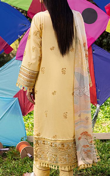 Ramsha Sand Gold Lawn Suit | Pakistani Lawn Dress in USA- Image 2