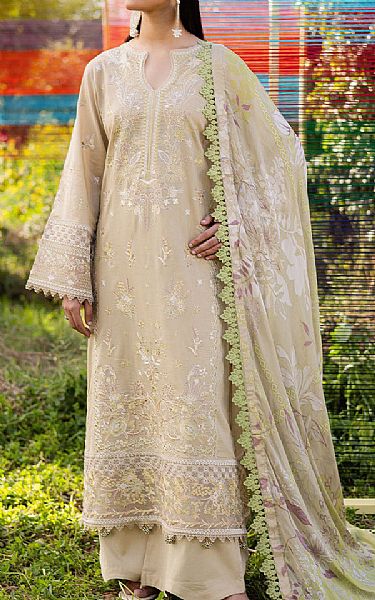 Ramsha Beige Lawn Suit | Pakistani Lawn Dress in USA- Image 1