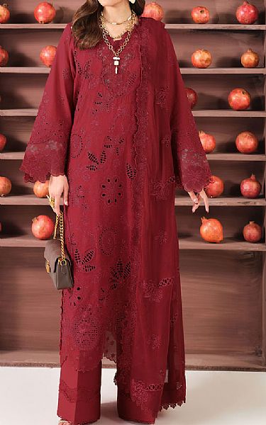 Ramsha Burgundy Lawn Suit | Pakistani Lawn Dress in USA- Image 1