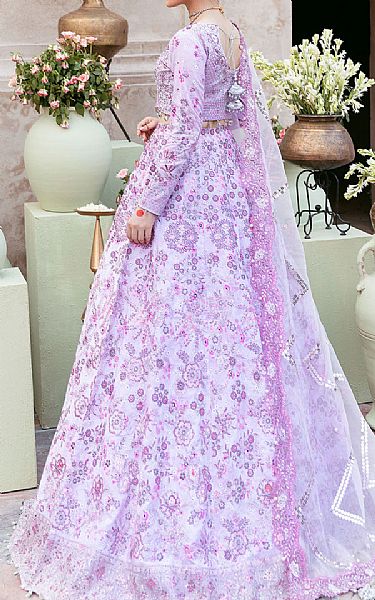 Ramsha Lavender Raw Silk Suit | Pakistani Embroidered Chiffon Dresses USA- Image 2