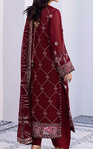 Ramsha Maroon Chiffon Suit | Pakistani Embroidered Chiffon Dresses USA- Image 2