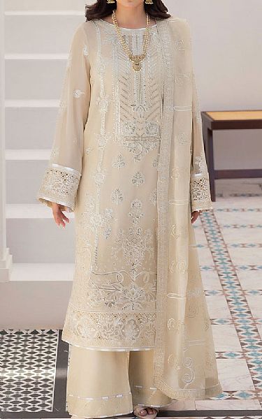 Ramsha Off-white Chiffon Suit | Pakistani Embroidered Chiffon Dresses USA- Image 1