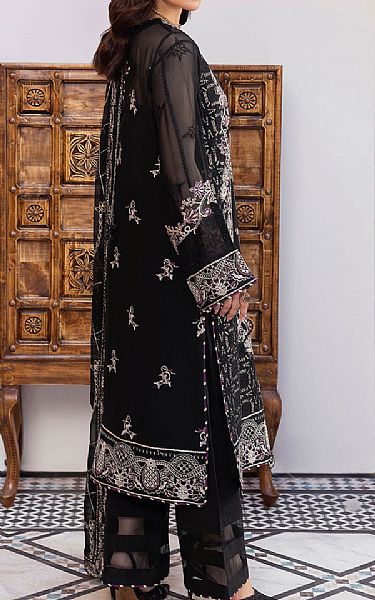 Ramsha Black Chiffon Suit | Pakistani Embroidered Chiffon Dresses USA- Image 2