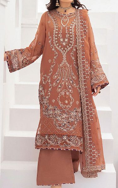 Ramsha Apple Blossom Chiffon Suit | Pakistani Embroidered Chiffon Dresses USA- Image 1