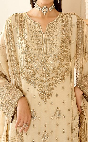 Ramsha Off White Chiffon Suit | Pakistani Embroidered Chiffon Dresses USA- Image 3