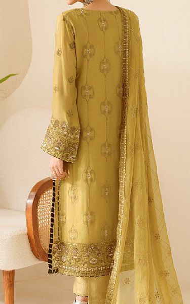 Ramsha Harvest Gold Chiffon Suit | Pakistani Embroidered Chiffon Dresses USA- Image 2