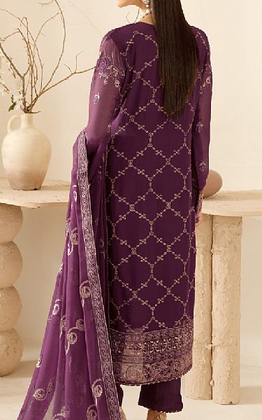 Ramsha Wine Berry Chiffon Suit | Pakistani Embroidered Chiffon Dresses USA- Image 2