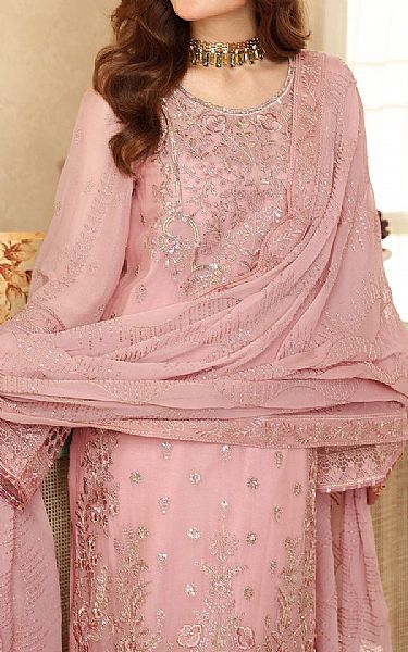 Ramsha Pink Chiffon Suit | Pakistani Embroidered Chiffon Dresses USA- Image 3
