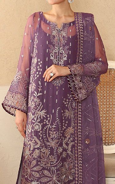 Ramsha Mauve Chiffon Suit | Pakistani Embroidered Chiffon Dresses USA- Image 3