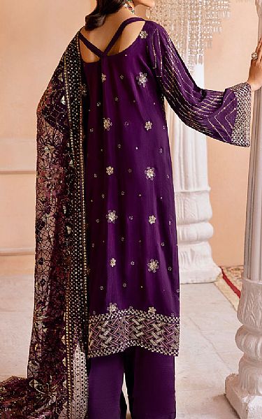 Ramsha Indigo Silk Suit | Pakistani Embroidered Chiffon Dresses USA- Image 2