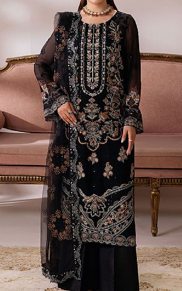 Ramsha Black Chiffon Suit | Pakistani Embroidered Chiffon Dresses USA- Image 1