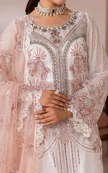 Ramsha White Chiffon Suit | Pakistani Embroidered Chiffon Dresses USA- Image 2