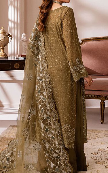 Ramsha Olive Chiffon Suit | Pakistani Embroidered Chiffon Dresses USA- Image 2