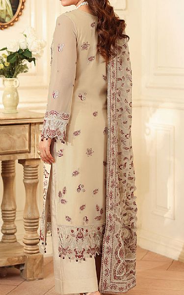 Ramsha Ivory Chiffon Suit | Pakistani Embroidered Chiffon Dresses USA- Image 2