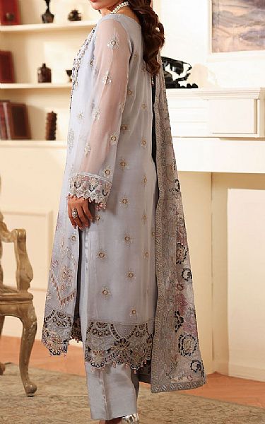 Ramsha Cadet Grey Chiffon Suit | Pakistani Embroidered Chiffon Dresses USA- Image 2