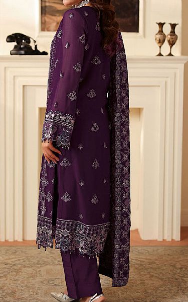 Ramsha Purple Chiffon Suit | Pakistani Embroidered Chiffon Dresses USA- Image 2
