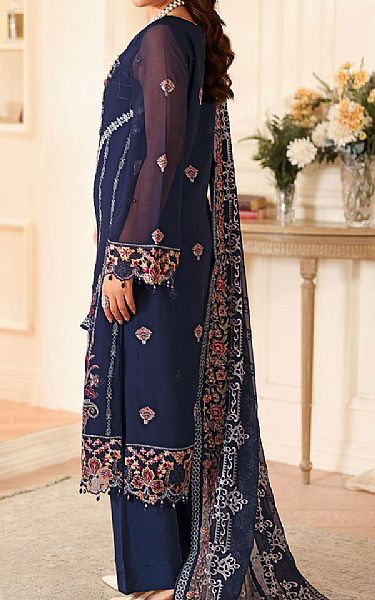 Ramsha Navy Blue Chiffon Suit | Pakistani Embroidered Chiffon Dresses USA- Image 2