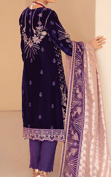 Indigo Velvet Suit | Ramsha Pakistani Winter Dresses