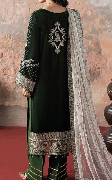 Ramsha Green Velvet Suit | Pakistani Winter Dresses in USA- Image 2