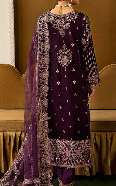 Ramsha Purple Velvet Suit | Pakistani Winter Dresses in USA- Image 2