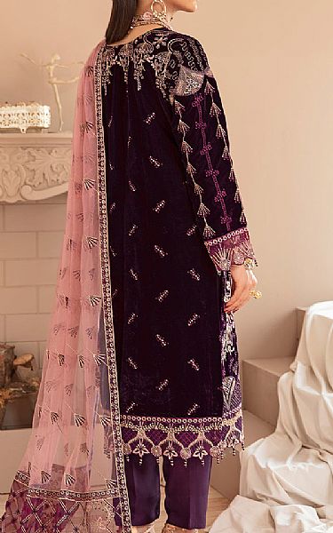 Ramsha Egg Plant Velvet Suit | Pakistani Dresses in USA- Image 2