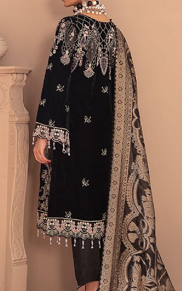 Ramsha Black Velvet Suit | Pakistani Winter Dresses- Image 2