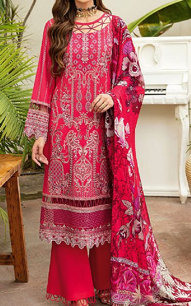 Ramsha Crimson Lawn Suit | Pakistani Lawn Suits- Image 1