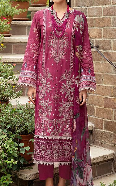 Ramsha Raspberry Rose Lawn Suit | Pakistani Lawn Suits- Image 1
