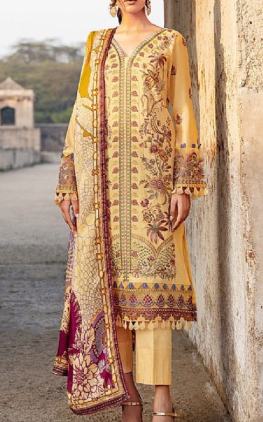 Ramsha Gold Yellow Lawn Suit | Pakistani Lawn Suits- Image 1