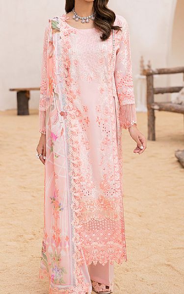 Ramsha Baby Pink Lawn Suit | Pakistani Lawn Suits- Image 1