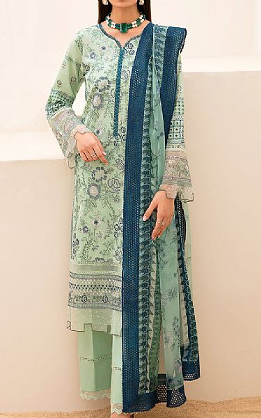 Ramsha Light Green Lawn Suit | Pakistani Lawn Suits- Image 1