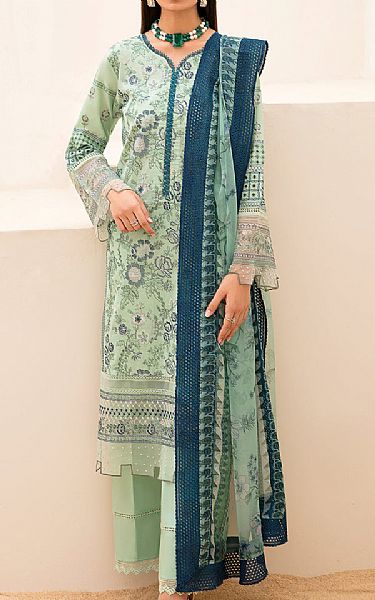 Ramsha Light Green Lawn Suit | Pakistani Lawn Dress in USA- Image 1