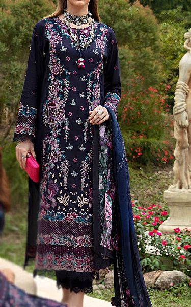 Ramsha Navy Blue Lawn Suit | Pakistani Lawn Suits- Image 1