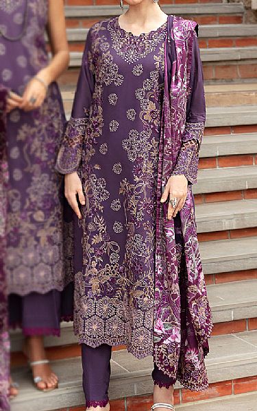 Ramsha Plum Lawn Suit | Pakistani Lawn Suits- Image 1