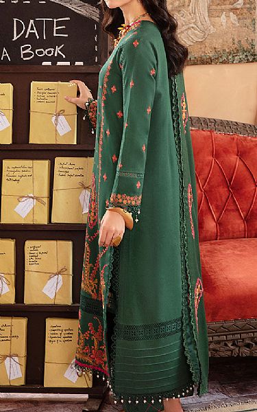 Rang Rasiya Hunter Green Linen Suit | Pakistani Winter Dresses- Image 2