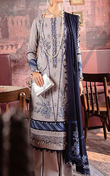 Rang Rasiya Grey Linen Suit | Pakistani Winter Dresses- Image 1