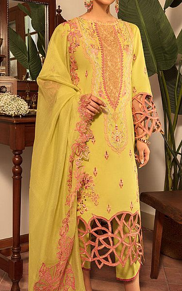 Rang Rasiya Golden Yellow Lawn Suit | Pakistani Dresses in USA- Image 1