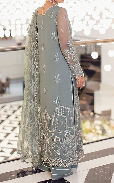 Grey Organza Suit | Rang Rasiya Pakistani Chiffon Dresses