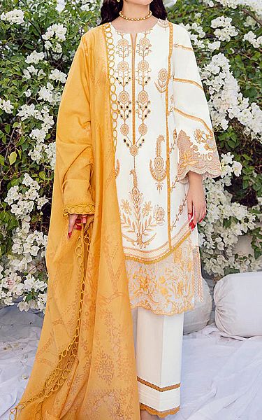 Rang Rasiya Off-white Lawn Suit | Pakistani Dresses in USA- Image 1