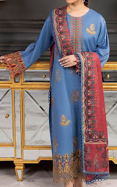 Rang Rasiya Light Blue Khaddar Suit | Pakistani Winter Dresses- Image 1