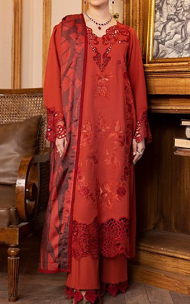 Rang Rasiya Flush Mahogany Khaddar Suit | Pakistani Winter Dresses- Image 1