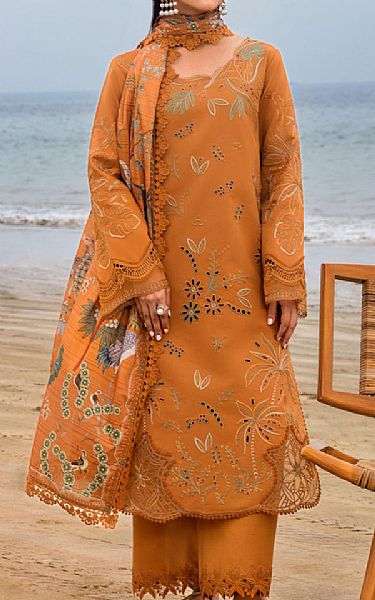 Rang Rasiya Dusty Orange Lawn Suit | Pakistani Lawn Dress in USA- Image 1