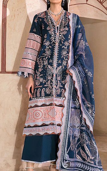 Rang Rasiya Teal Blue Lawn Suit | Pakistani Dresses in USA- Image 1