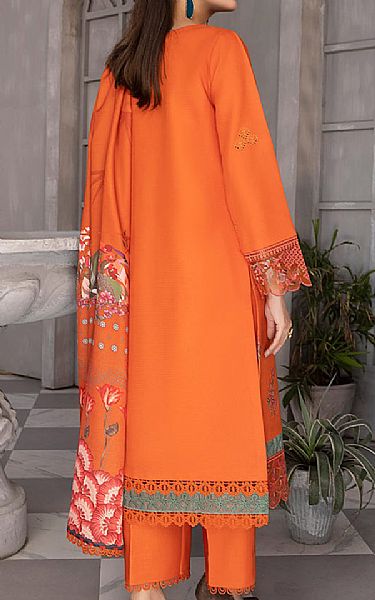 Rang Rasiya Bright Orange Linen Suit | Pakistani Winter Dresses- Image 2