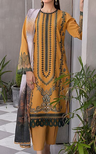 Rang Rasiya Mustard Linen Suit | Pakistani Winter Dresses- Image 1