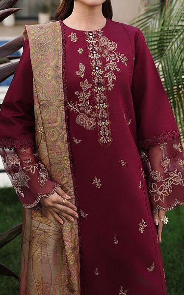 Rang Rasiya Wine Lawn Suit | Pakistani Lawn Dress in USA- Image 2