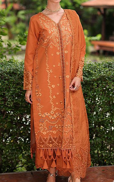 Rang Rasiya Rust Lawn Suit | Pakistani Lawn Dress in USA- Image 1
